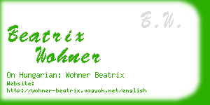 beatrix wohner business card
